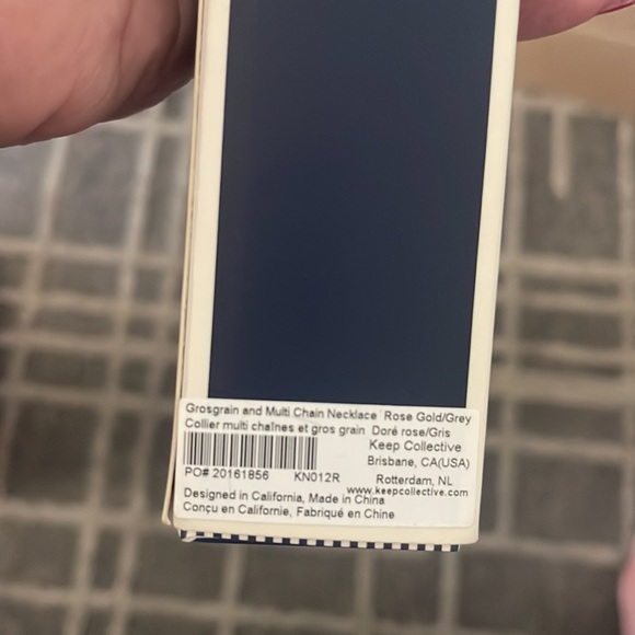 Keep Collective Grosgrain & Multi Chain Necklace Rose Gold/Grey NWT - Picture 5 of 5